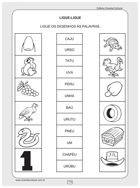 Mundo Infantil 2º Ano Ligue Os Desenhos As Palavras