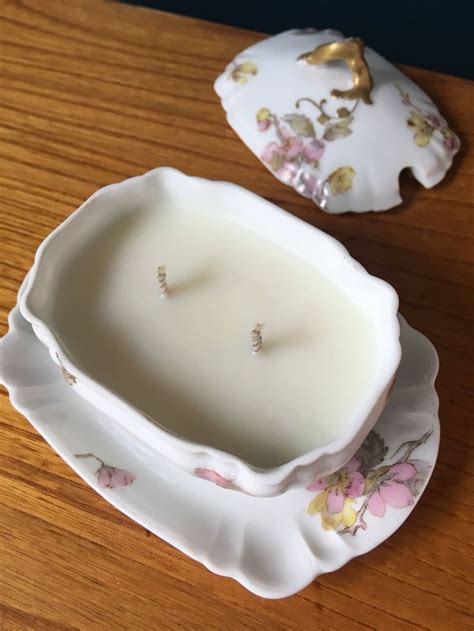 Salted Caramel Scented Handmade Soy Candle In Cute Vintage Etsy Uk