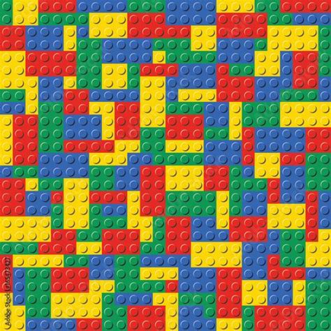 Colorful Lego Brick Seamless Background Pattern Vector Illustration