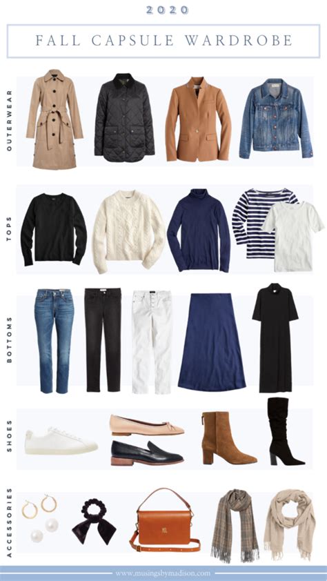 Classic Fall Capsule Wardrobe Guide 2020 Fall Fashion Staples Outfits