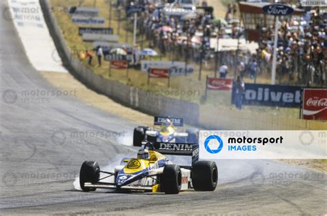 Keke Rosberg Williams Fw Honda Leads Nigel Mansell Williams Fw