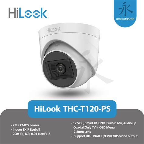 Jual Hilook THC T120 PS 2 MP Indoor Audio Fixed Turret Camera Shopee