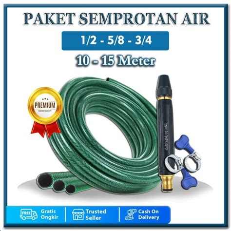 Jual Sepaket Semprotan Selang Air Benang Hijau Anti Lumut Meter