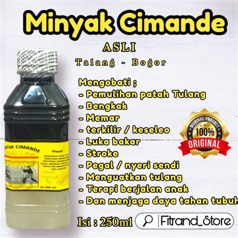 Minyak Cimande Isi Ml Untuk Patah Tulang Bengkak Nyeri Dan Terapi