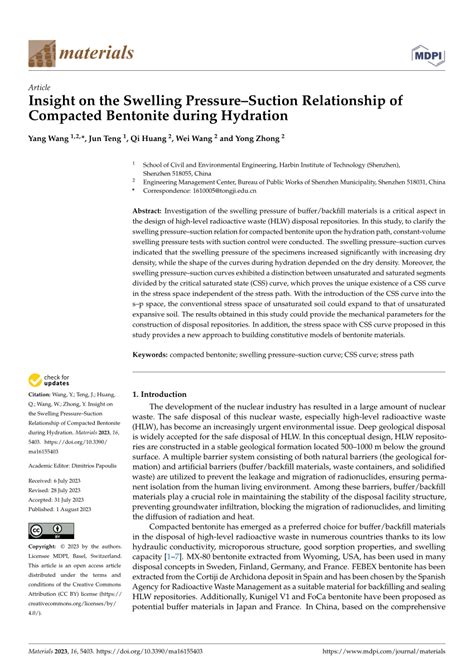 Pdf Insight On The Swelling Pressuresuction Relationship Of