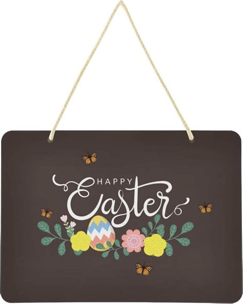 Hyjoy Easter Welcome Sign Front Door Decor Wall Hanging Plaque