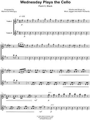 Wednesday Plays the Cello (Paint It Black) Sheet Music to download and ...