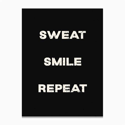 Sweat Smile Repeat Canvas Print By Fitness Fusion Artworks Fy