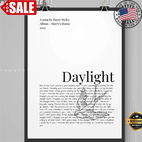 Harry Styles Daylight Lyric Song Poster