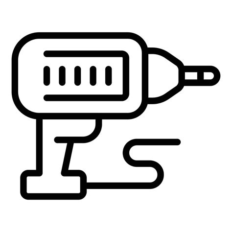 Electric Drill Icon Outline Vector Remodeling Home 15097582 Vector Art