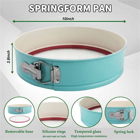 10 Inch Springform Pan With Removable Glass Bottom Nonstick Leakproof