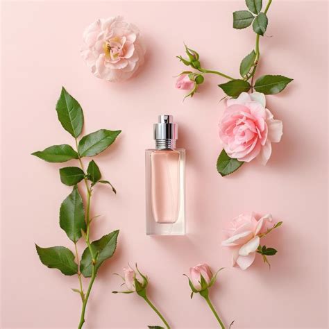 Premium Photo Rose Floral Perfume Bottle Mockup