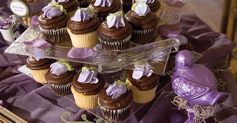 Cupcakes on a plastic display