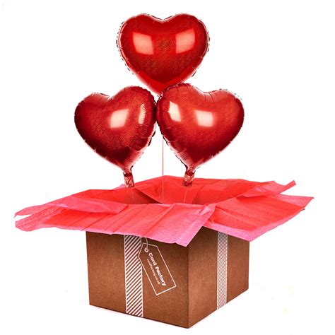 Buy 3 Red Heart Valentines Day Balloon Bouquet Delivered Inflated