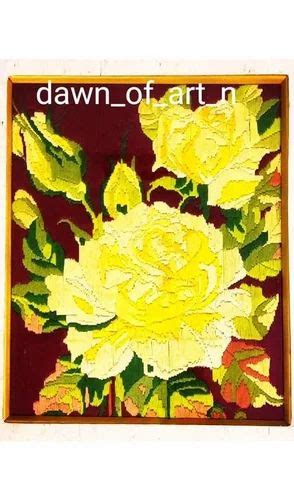 Canvas Wooden Flower embroidery Painting at Rs 2999 in Kanpur | ID ...