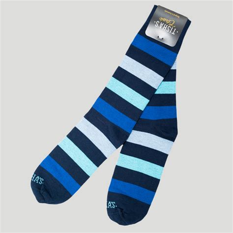 Calcetines azul diseño de lineas marca Tishas clásico 136347