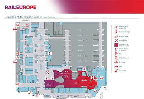 Map gare du midi Brussels - Gare du midi Brussels map (Belgium)