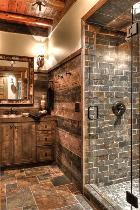 Popular Farmhouse Shower Tile Ideas Western Bathroom Decor Rustic