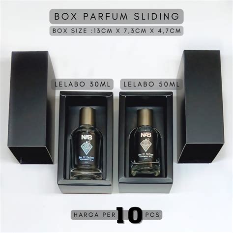 Jual BOX PARFUM SLIDING ELLABO HITAM DOFF 30ML DAN 50ML BOX KEMASAN