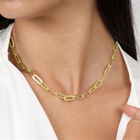 Klassieke Goud Vergulde Paperclip Ketting Ketting Van Talisa Paperclip Ketting Ketting Voor