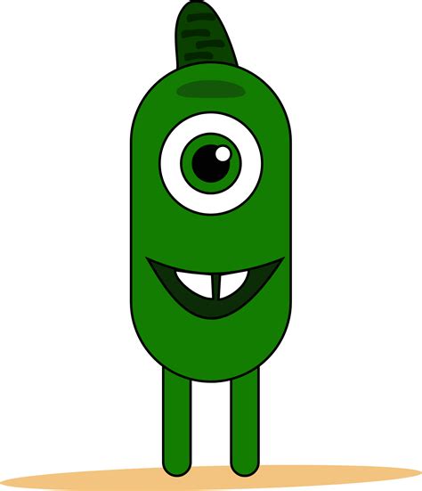 "skinny green monster with one eye and horn" Icon - Download for free – Iconduck