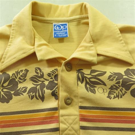 Vintage S Ocean Pacific Polo Shirt Mens S Surf Skate Board Stripe