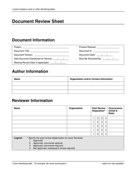 Free 14 Forms For Document Reviews In Pdf Ms Word