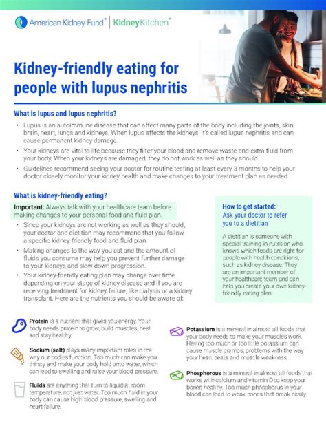 Kidney-friendly eating for people with lupus nephritis - Kidney Kitchen