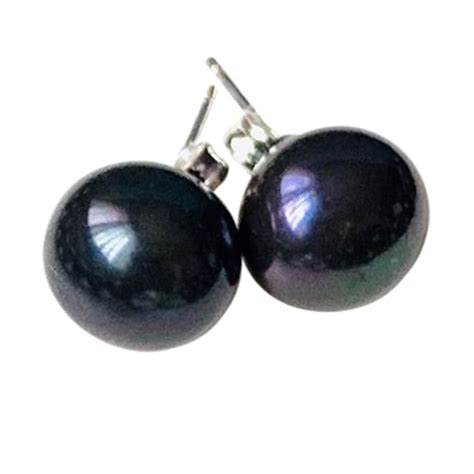 Black Pearl Earrings - Etsy