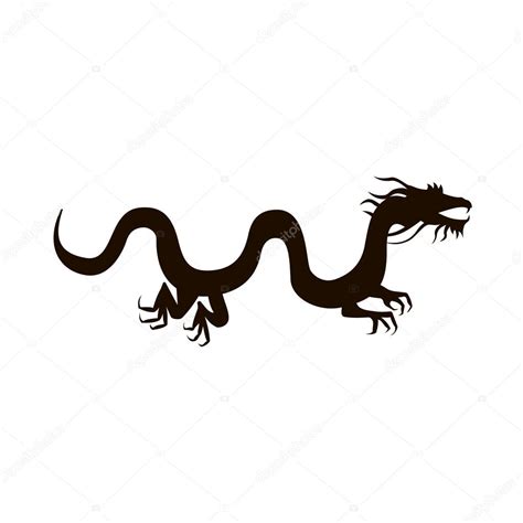 Chinese dragon silhouette Stock Vector Image by ©GennadiiKorchuganov #105972136