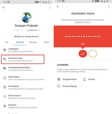 how to change the google assistant voice