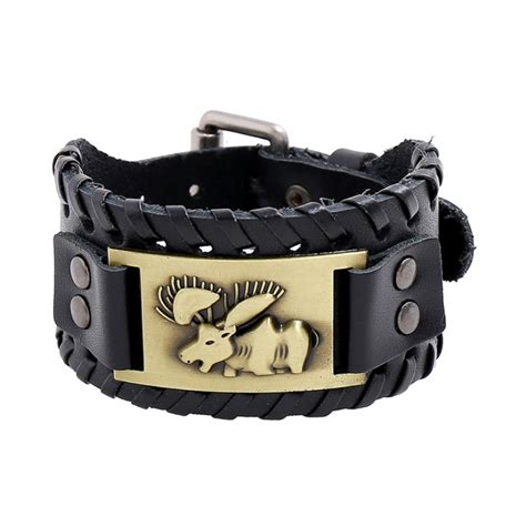 Pulsera De Cuero N Rdico Vikingo Runa Dios Ciervo Los Hombres Punk