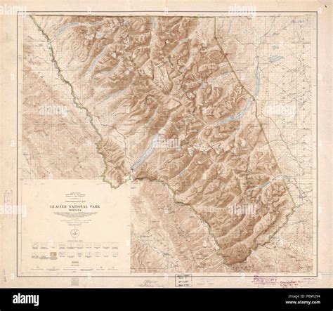 Administrative map of Glacier National Park, Montana Stock Photo - Alamy