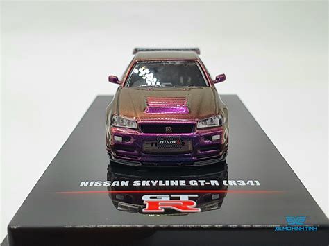 Xe Mô Hình Nissan Skyline GT R R34 Midnight Purple II 1 64 Inno Mode