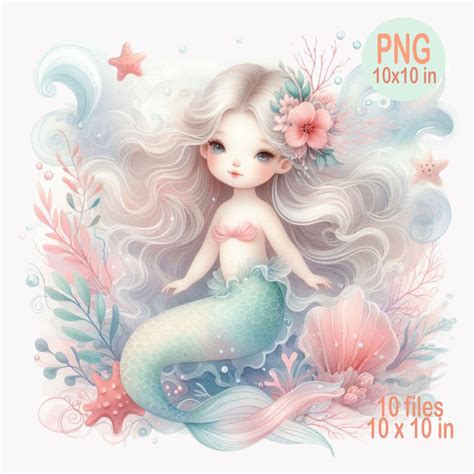 Mermaid Clipart Seahorse Png Starfish Clipart Underwater Scene