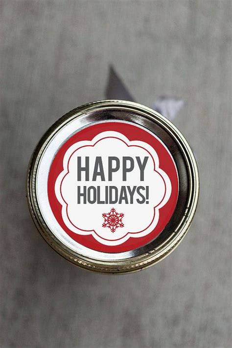 Printable Holiday Mason Jar Label Happy Holidays Canning Jar Etsy