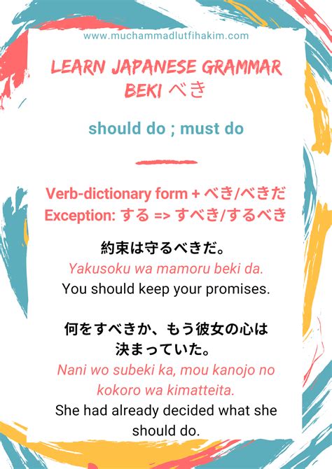 Learn Japanese Grammar Beki べき Muchammad Lutfis Blog