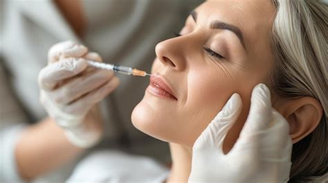 Premium Photo Beautiful Mature Woman Receiving Botox Injection In Her Face At Beauty Salon