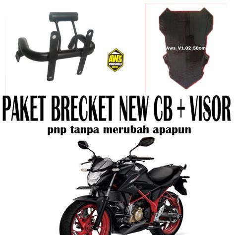 Paket Windshield Visor Custom V Cm Bracket Pangkon Visor Honda