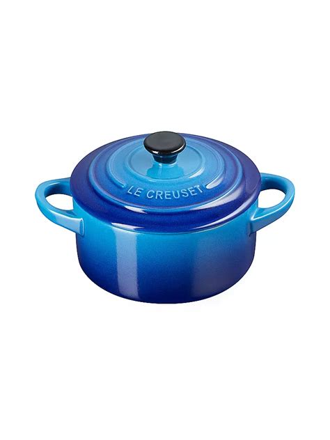 LE CREUSET Mini Cocotte POTERIE 10cm 0 2L Azure Blau