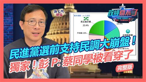 【政經關不了】民進黨選前支持民調大崩盤獨家彭p蔡同學被看穿了 20220917完整版論文門開箱thesisgate