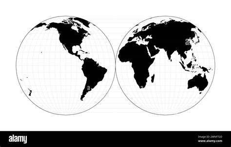 Forma Del Mondo La Proiezione Del Mollweide Si Interrotta In Due