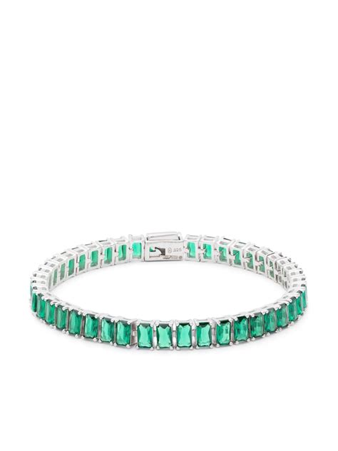 Hatton Labs Emerald Cut Tennis Chain Bracelet Silver Farfetch Au