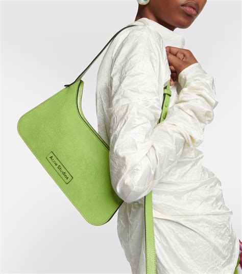 Platt Mini Leather Shoulder Bag In Green Acne Studios Mytheresa