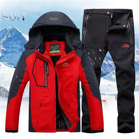 Ensemble Veste Et Pantalon De Ski Pour Homme Imperm Able Coupe Vent