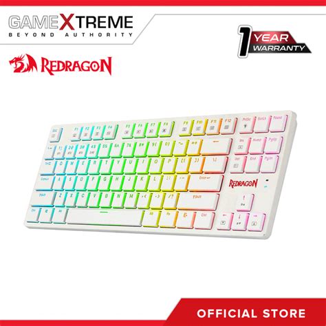 Redragon Anubis Tri Mode RGB 87 Keys Mechanical Gaming Keyboard White ...