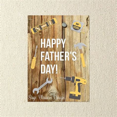 Printable Fathers Day Card Happy Fathers Day Handyman Tools Instant Download Digital