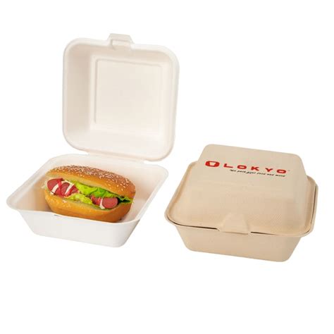 Custom Paper Pulp Burger Boxes Eco Friendly Wholesale Packaging Lokyo