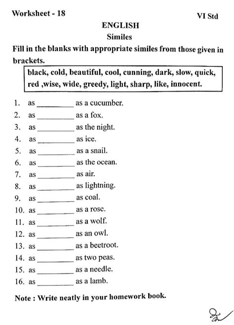 English Worksheet 18 English Assignment Teachmint