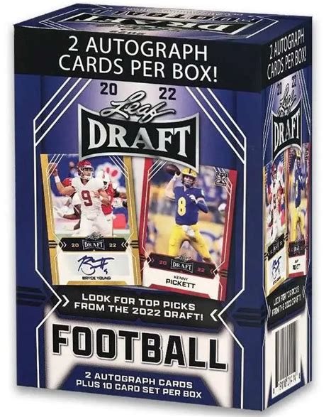 NFL Leaf 2022 Draft Football Trading Card BLASTER Box 2 Autograph Cards Plus 10 Card Set - ToyWiz